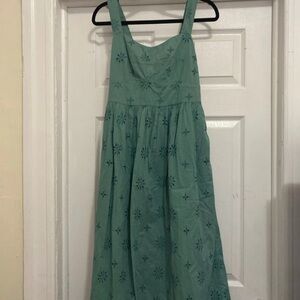 J. Crew Mint Green Embroidered Sundress